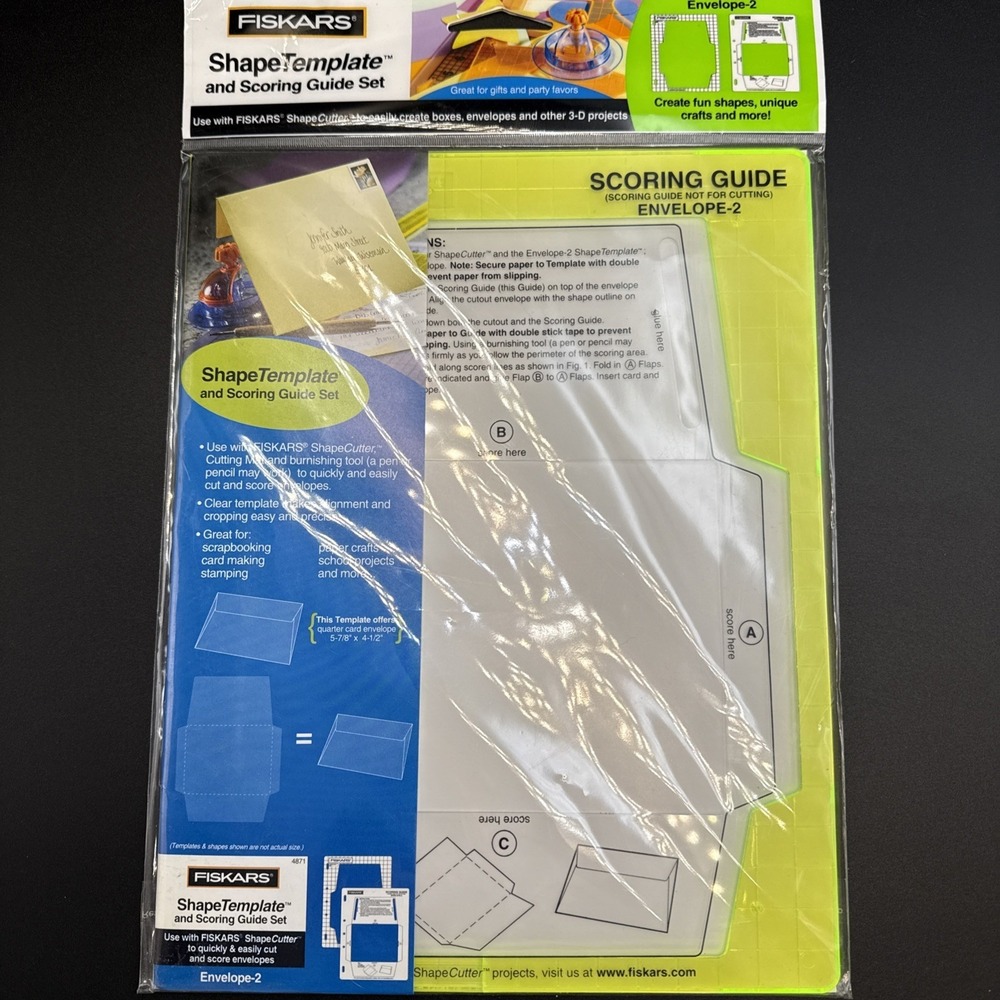 Fiskars Scoring Guide Template Envelope-2 4871 Envelopes Crafting NEW
